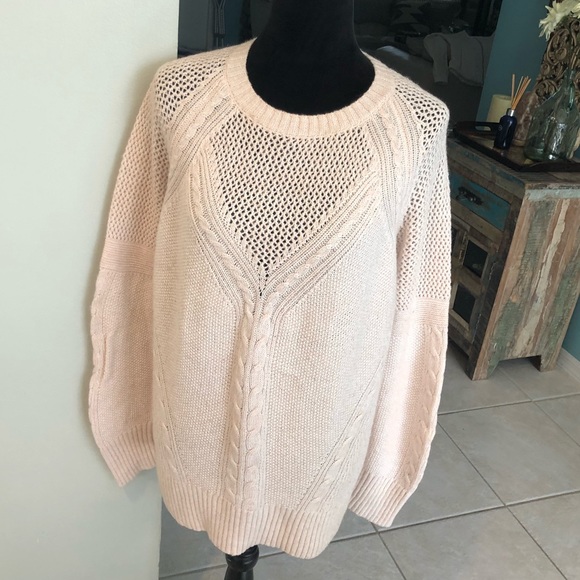 Banana Republic Sweaters - Banana Republic Pink Open Knit Sweater
